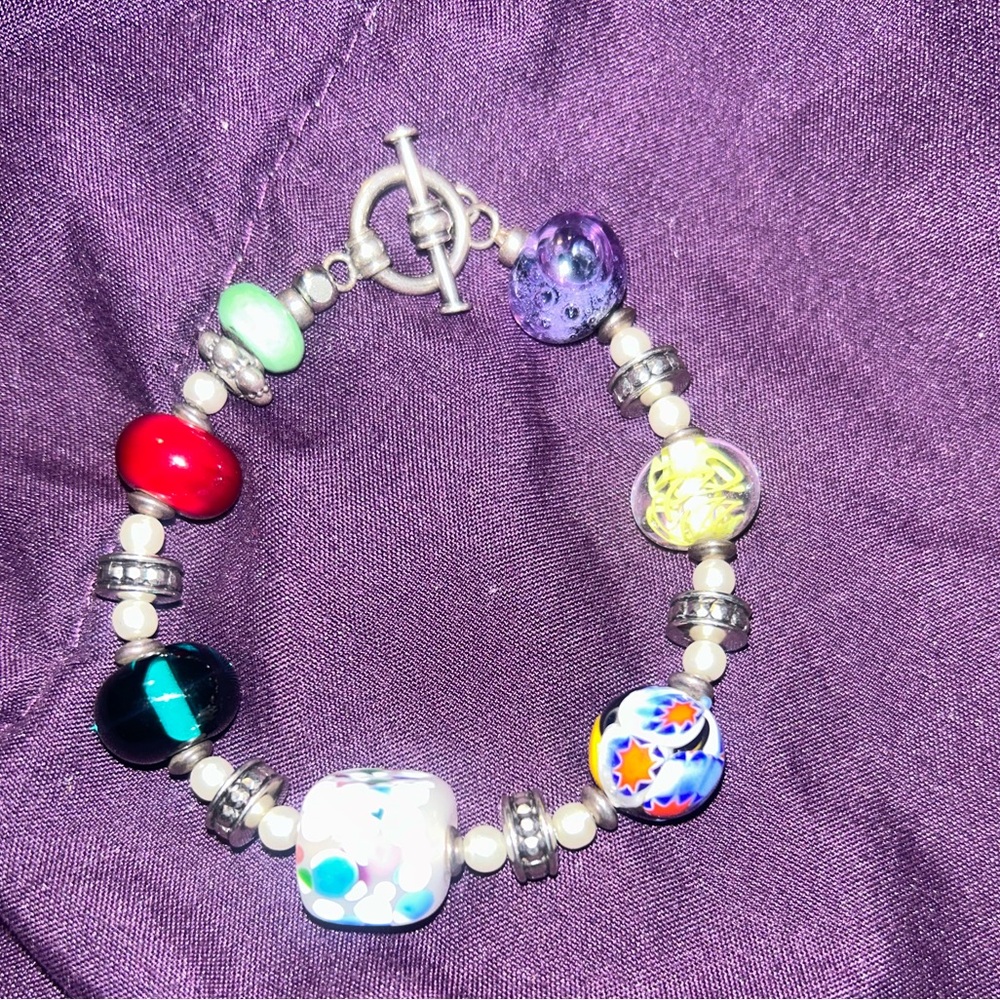 Vintage glass beaded bracelet - Picture 4 of 4
